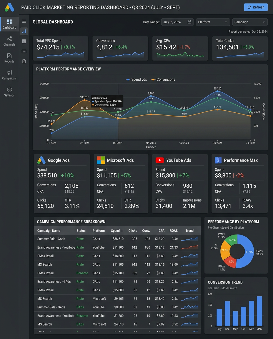 Paid click marketing campaigns